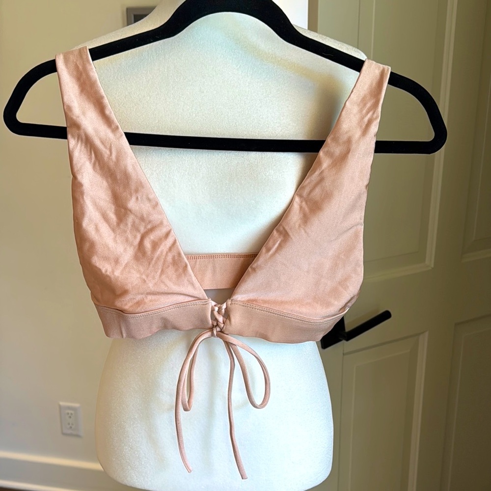 Lovers + Friends - Light Pink Blush Ace Bikini Top - Size: Large